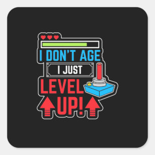 Gamer Just Level Up Square Sticker