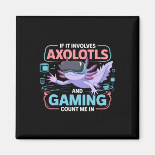 Gamer Kawaii Axolotl Anime Theme Fun For All Magnet