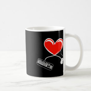 Gamer Keyboard And Mouse Video Game Heart Gaming L Coffee Mug