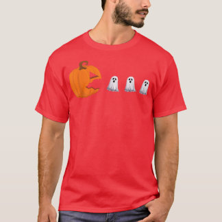 Gamer Kid Halloween  Pumpkin Jack OLantern Eating  T-Shirt