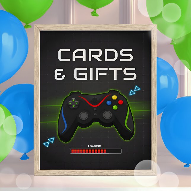 Gamer Kids Birthday Party Cards & Gifts Sign (Creator Uploaded)
