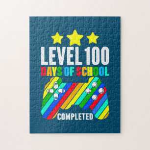 Gamer Level 100 Days Of School Completed Jigsaw Puzzle