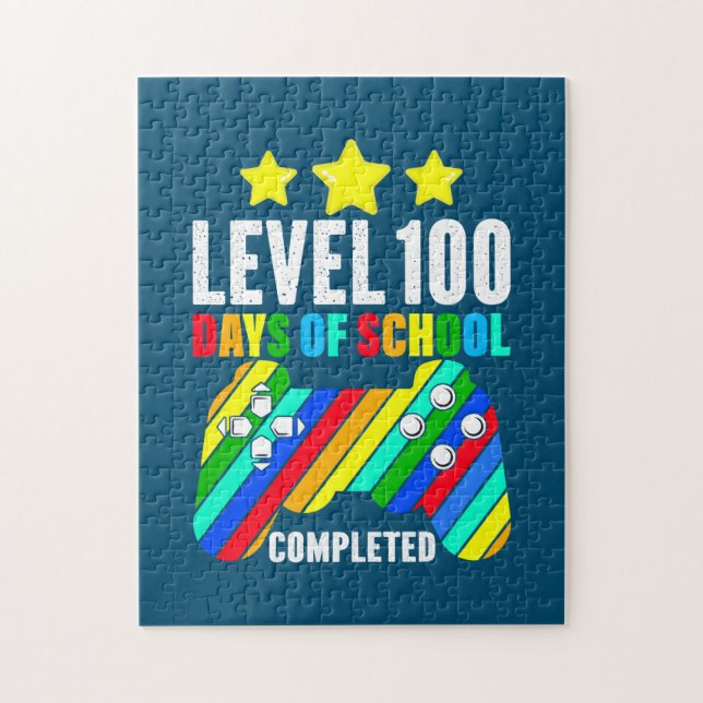 Gamer Level 100 Days Of School Completed Jigsaw Puzzle (Vertical)