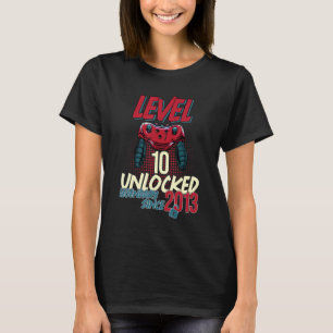 Gamer Level 10 unlocked Legendary Since 2013 10th T-Shirt