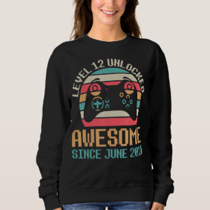 Gamer Level 12 Yrs Birthday Unlocked Awesome Since Sweatshirt