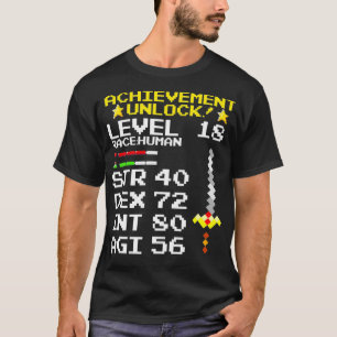 Gamer Level 18 Years Old Gaming MMORPG Theme Birth T-Shirt