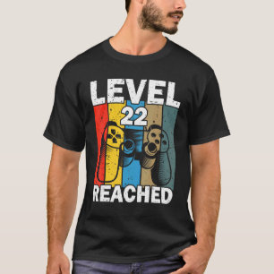 Gamer Level 22 Reached  22nd Birthday T-Shirt