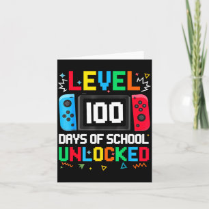 Gamer Level Unlocked 100 Days Of School Student Bo Card