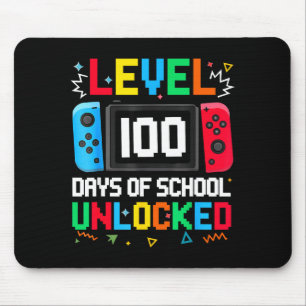 Gamer Level Unlocked 100 Days Of School Student Bo Mouse Mat