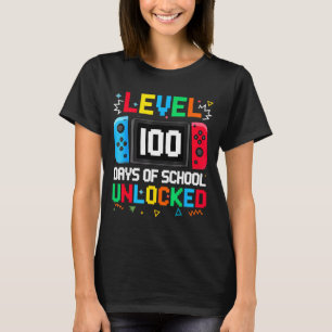 Gamer Level Unlocked 100 Days Of School Student Bo T-Shirt