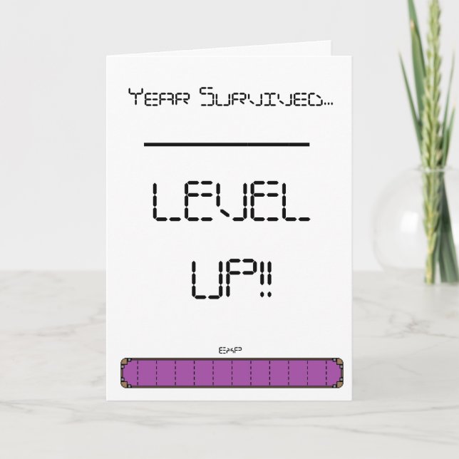 Gamer Level Up Birthday Card (Front)