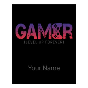 Gamer Level Up Forever Vintage Gamepad Design Poster