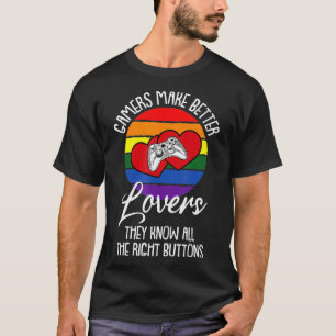 Gamer LGBTQ Retro Gay Pride Video Game Controller  T-Shirt