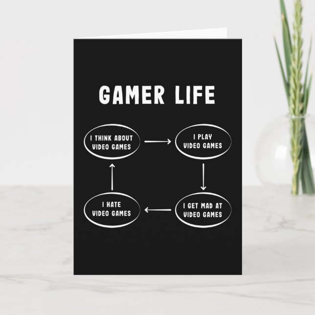 Gamer Life Funny Gaming Video Game Gift Card (Front)