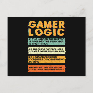 Gamer Logic Gaming Postcard