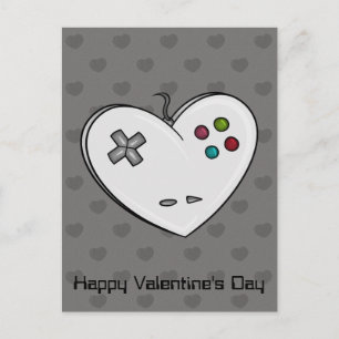 Gamer Love Controller Heart Valentine Holiday Postcard