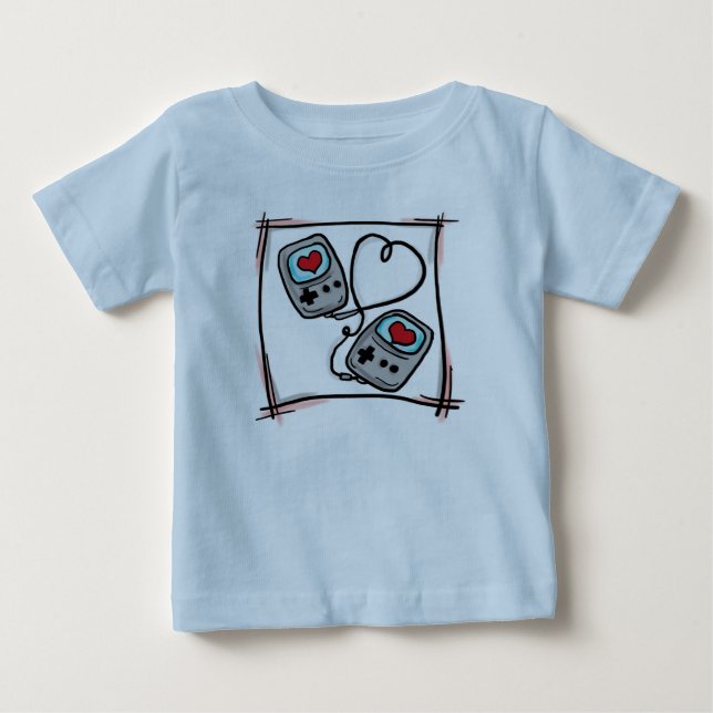 Gamer love cute handheld baby tee (Front)
