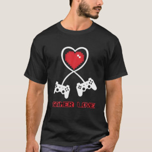 Gamer Love Valentine's Day Video Game Controller H T-Shirt