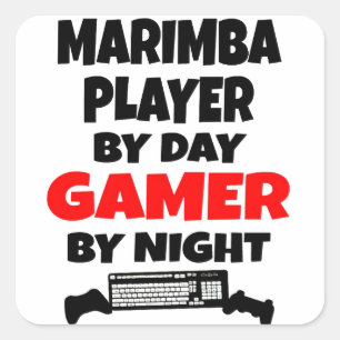 Gamer Marimba Player Square Sticker