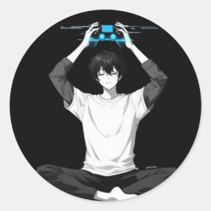 Gamer Meditation Mind Loading Classic Round Sticker
