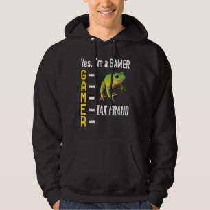 Gamer Meme Commit Tax Fraud Frog Weird Oddly Spec Hoodie