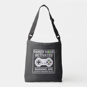 Gamer Mode Activated Funny AFK Gaming Quote Design Crossbody Bag