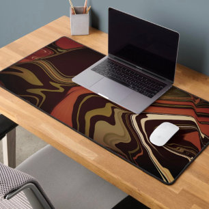 Gamer Modern Abstract Retro Wave Black Desk Mat