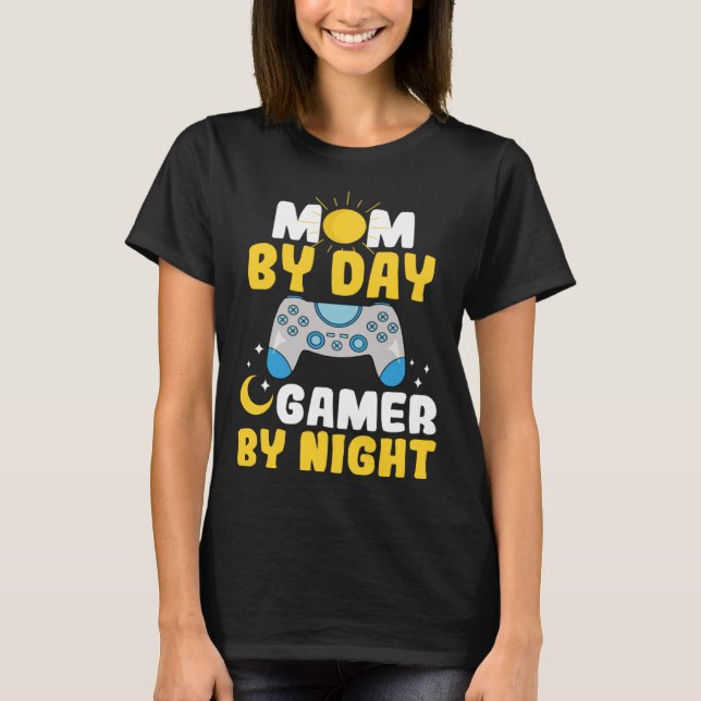 Gamer Mom Motherhood Joystick Controller Video Gam T-Shirt (Front)