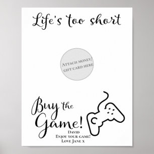 Gamer Money Gift Card Holder Poster