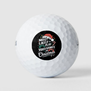 Gamer Most Likely To Play Video Games On Christmas Golf Balls