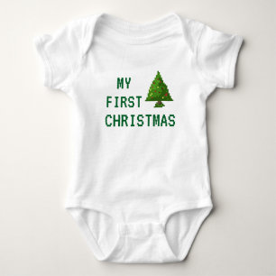 Gamer My First Christmas Pixel Tree Baby Bodysuit