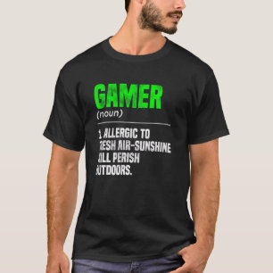 Gamer Noun Definition Video Game Player Gaming Pc T-Shirt