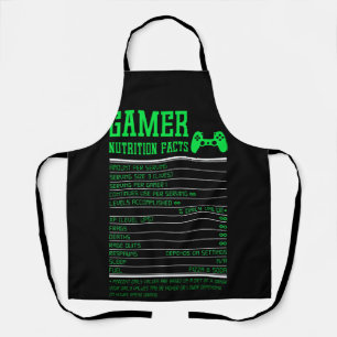 Gamer Nutrition Facts for Teen Boys Video Games Apron