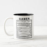 Gamer Nutrition Facts Statistics Funny Two-Tone Coffee Mug<br><div class="desc">This is the perfect gift to use every day in the office or at home. Print is featured on both sides.
Details and percentage values can be edited to your personal preference.</div>