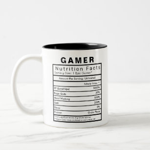 Gamer Nutrition Facts Statistics Funny Two-Tone Coffee Mug