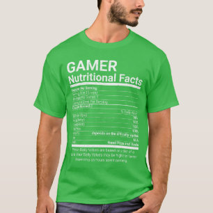 Gamer Nutrition Facts Video Games Computer Nerd Sm T-Shirt