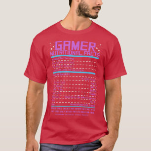 Gamer Nutritional Facts Cool Gamer Pizza Soda Vide T-Shirt