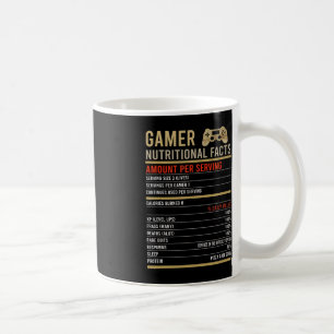 Gamer Nutritional Facts Cool Gamer Video Game Fun  Coffee Mug