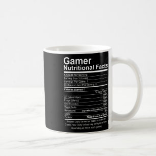 Gamer Nutritional Facts Cool Gamer Video Game Funn Coffee Mug