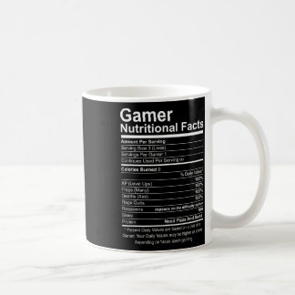 Gamer Nutritional Facts Cool Gamer Video Game Funn Coffee Mug
