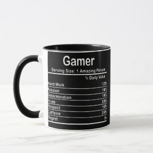 Gamer Nutritional Facts Cool Gamer Video Game Mug