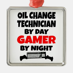 Gamer Oil Change Technician Metal Tree Decoration