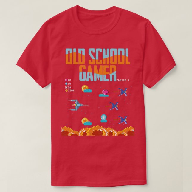 Gamer Old School Gamer T-Shirt (Design Front)