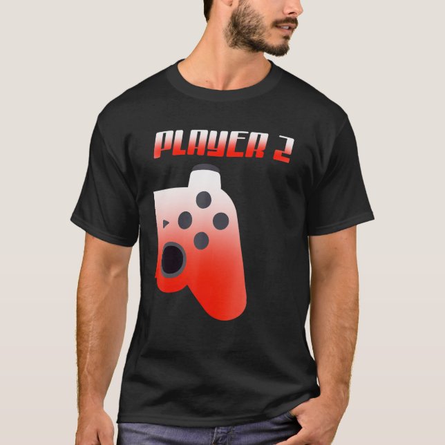 Gamer outfit for players 2 partner for multiplayer T-Shirt (Front)
