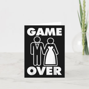Gamer Over Bride Groom Funny Wedding Card