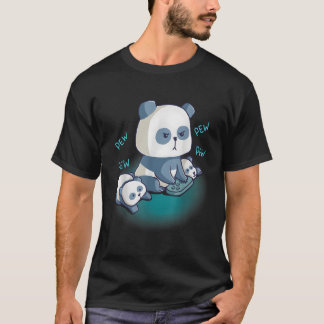 Gamer Parent Mum Dad Child Panda Bear Video Gaming T-Shirt