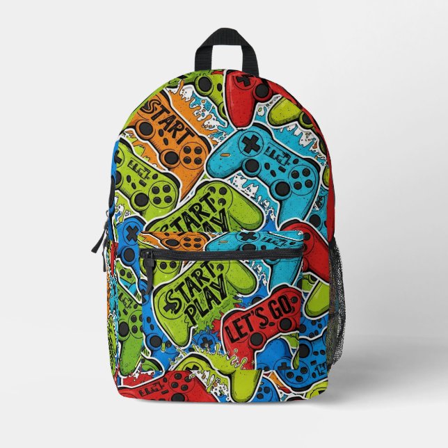 Gamer Pattern Backpack (Front)