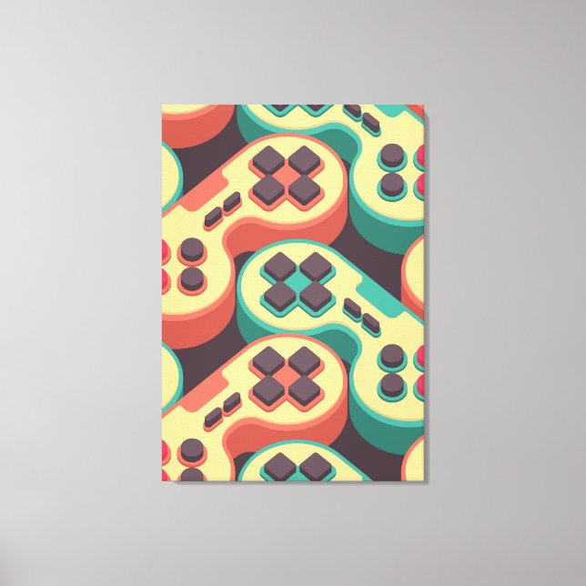 Gamer Pattern Canvas Print (Front)