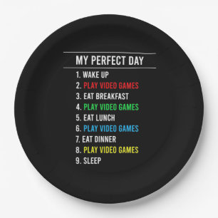 Gamer Perfect Day Paper Plate