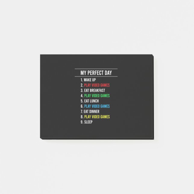 Gamer Perfect Day Post-it Notes (Front)